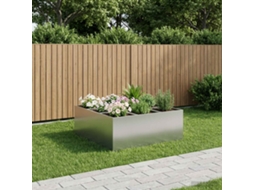 Vidaxl Vaso De Jardim Prateado 100 X 100 X 20 Cm Aço Galvanizado