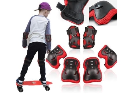 Conjunto de 6 peças - equipamento de proteção leve para esportes infantis para patinação - joelho, cotovelo e protetor de pulso