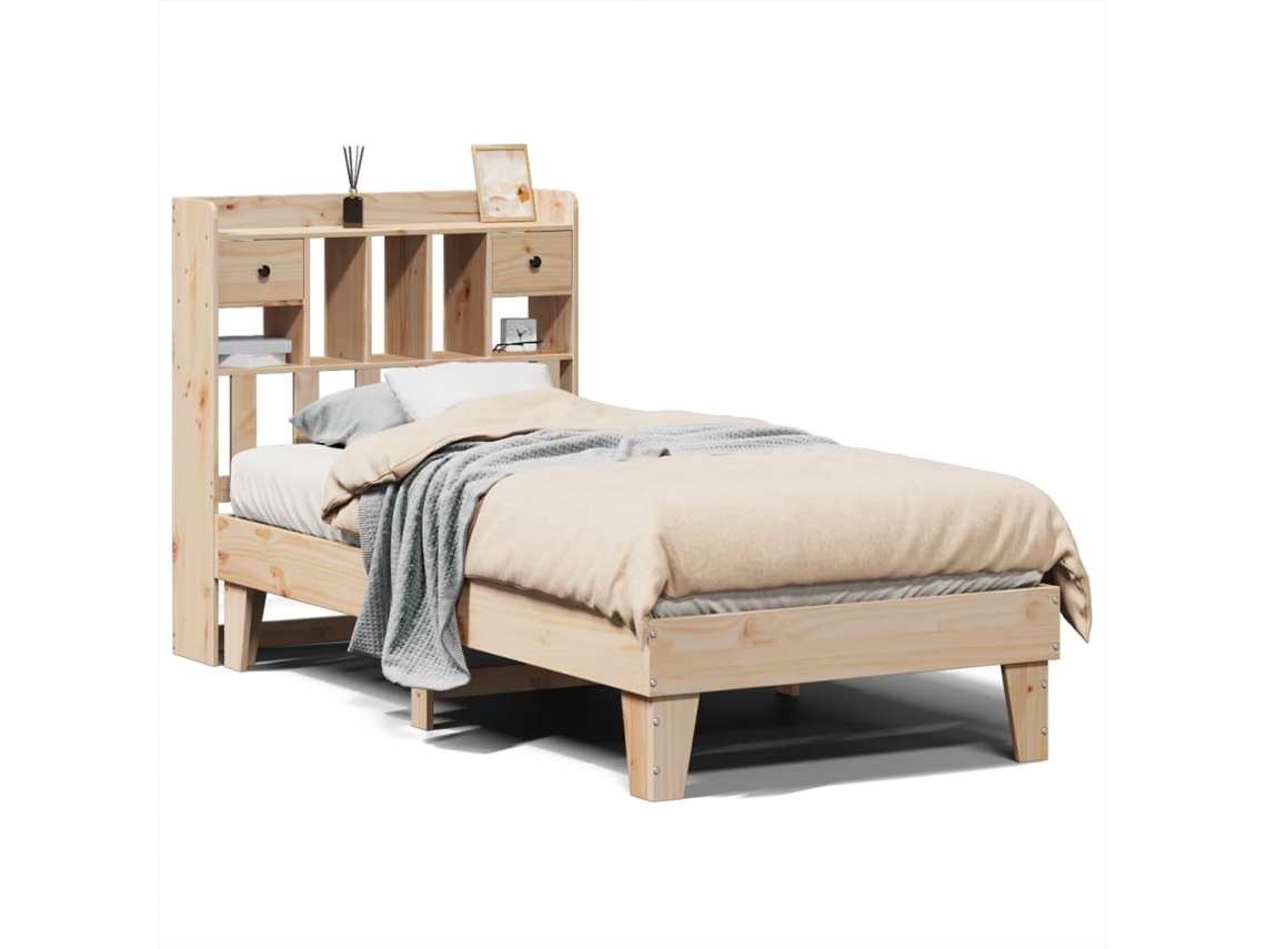 Cama Sem Colchão 100x200 Cm Madeira de Pinho Maciça MAISON EXCLUSIVE