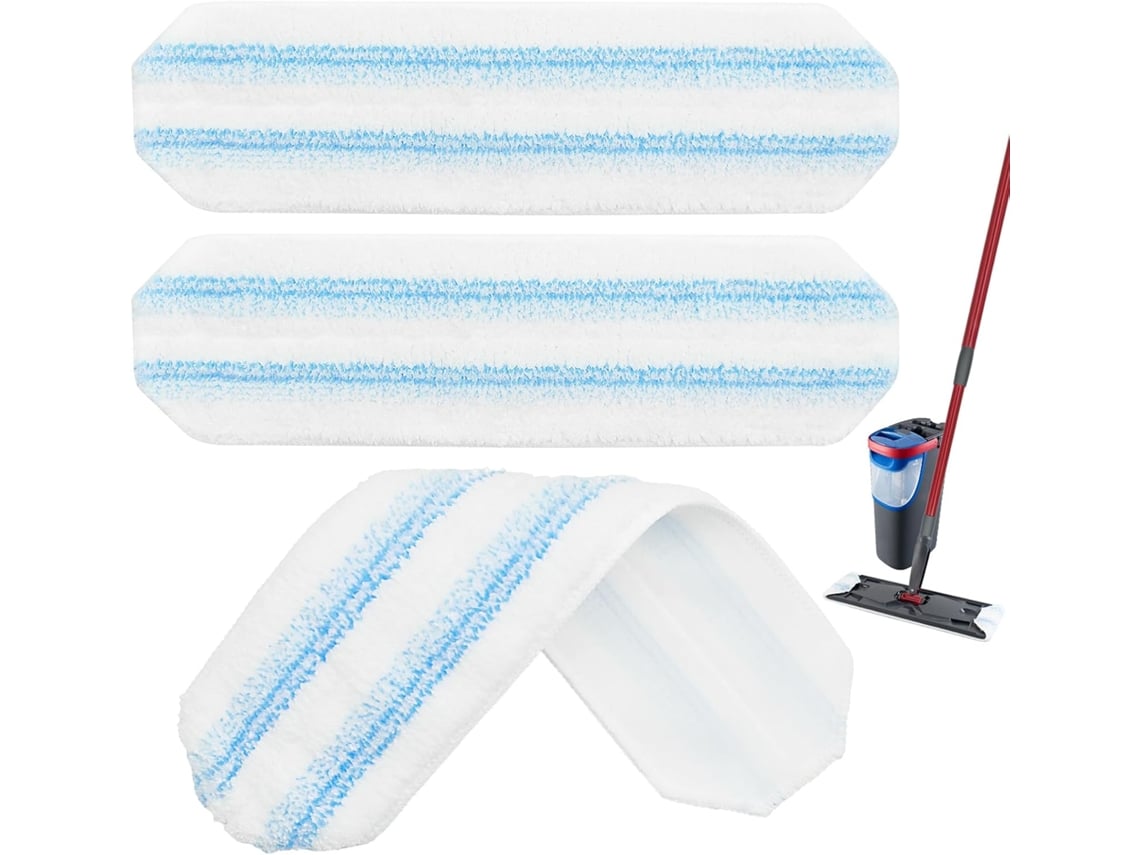 Panos De Mopa Reutilizáveis De Microfibra Para Vileda H2pro ,pacote Com 2 Branco Panoona