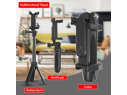 Mini Tripé Dobrável Portátil Para Celular Com Clip Ajustável Extensível De 3 Seções Para Vlog, Selfies E Streaming