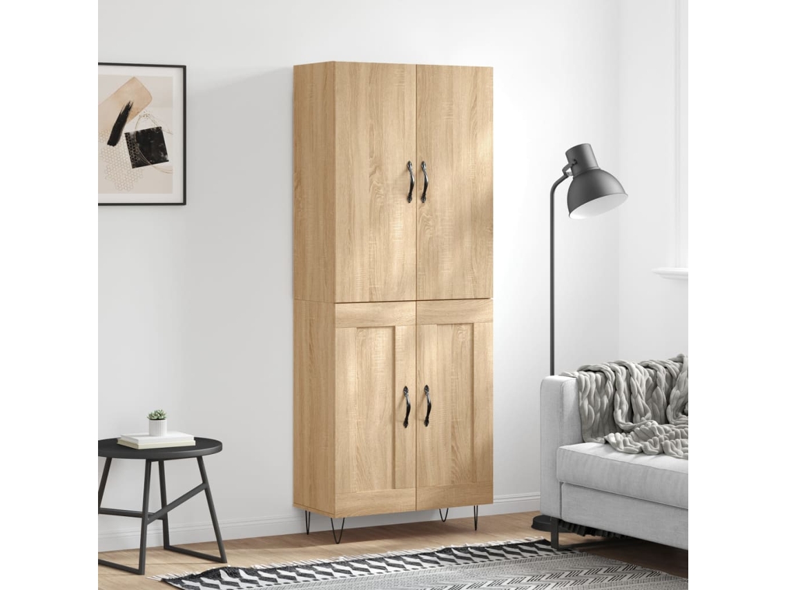 Vidaxl Armário Alto 69,5x34x180 Cm Derivados De Madeira Cor Sonoma