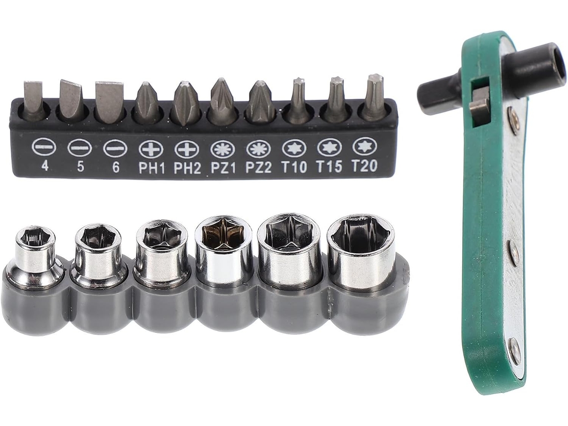 Chave De Aço Prática Com Kit Bits Reparo Para Manutenção Veículos.