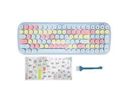 Teclado Bluetooth com 100 Teclas Retro e Teclas Redondas para iOS, Tablets, Smartphones, Windows e Android S/MARCA