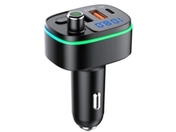 Transmissor Fm Bluetooth 5.0 Para Carro Qc3.0 Pd, Estéreo Hifi, Carregador Rápido Duplo Yizhood (preto)