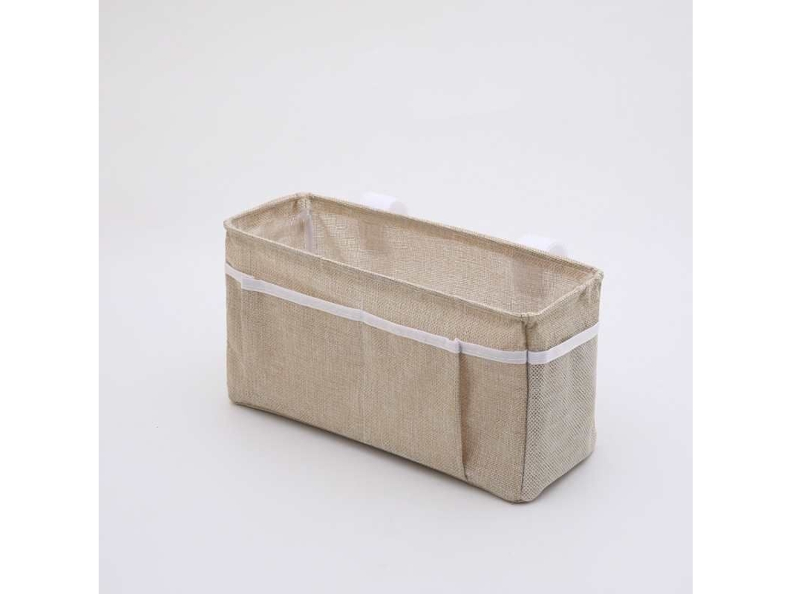 Organizador de cama, bolsa de cama, organizador suspenso, cesto de cama, para beliches, compatível com controle remoto de TV Slowmoose (bege)
