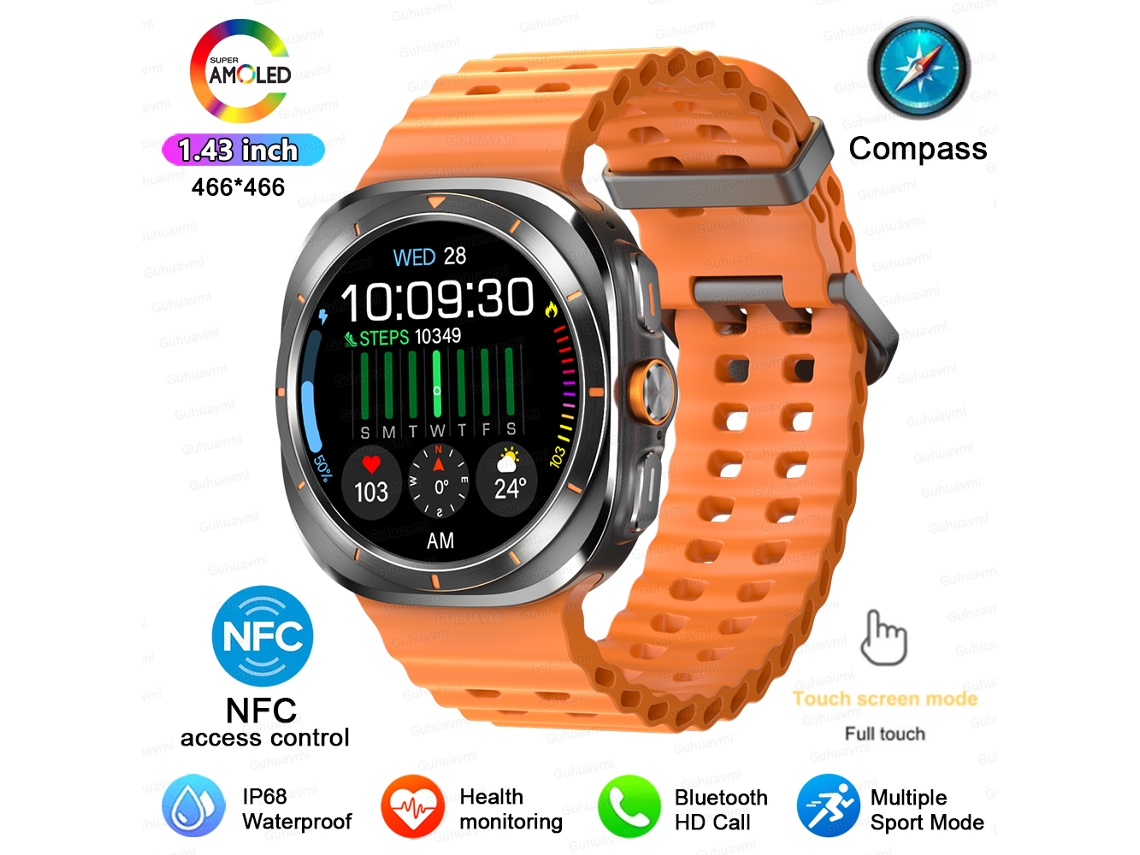 Novo Relógio Inteligente Nfc Para Esportes Ao Ar Livre Tela Amoled De 1,43 Polegadas Chamada Mdug