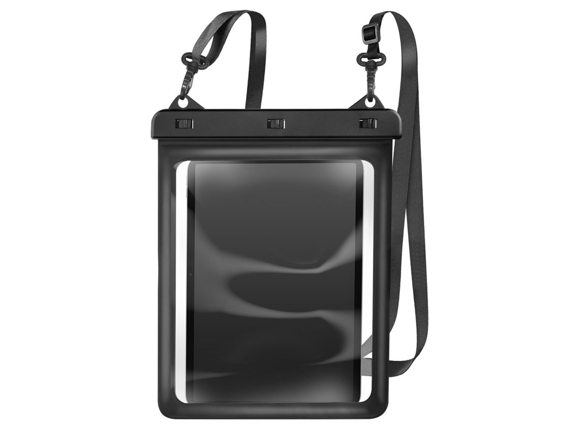 Capa à prova d'água AVIZAR IPX8 para tablet de 12 polegadas com cabo preto