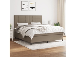 Vidaxl Cama com Molas/colchão 180x200 Cm Tecido Castanho acinzentado