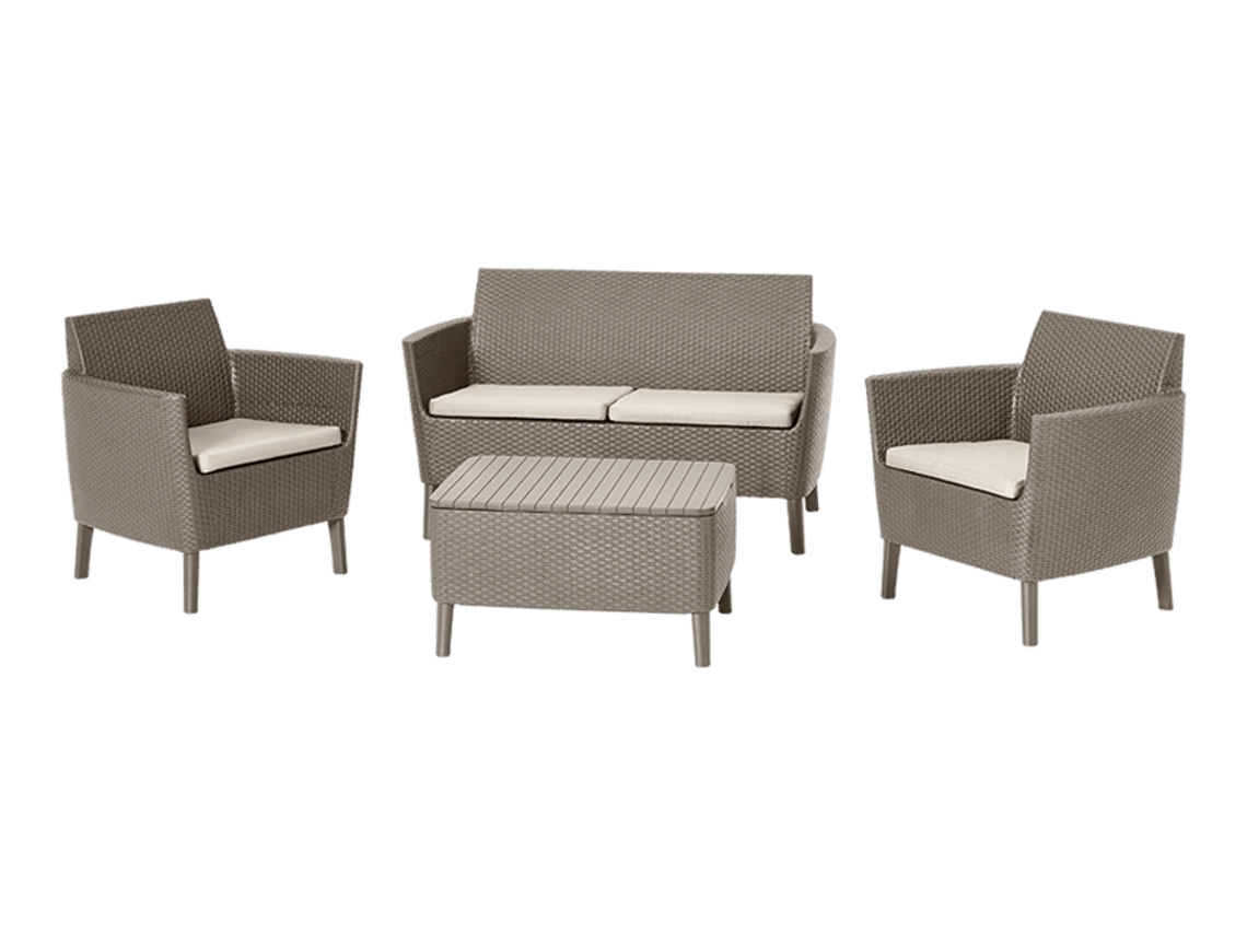 KETER 253221 Conjunto de Exterior de 4 Lugares Salemo Capuccino