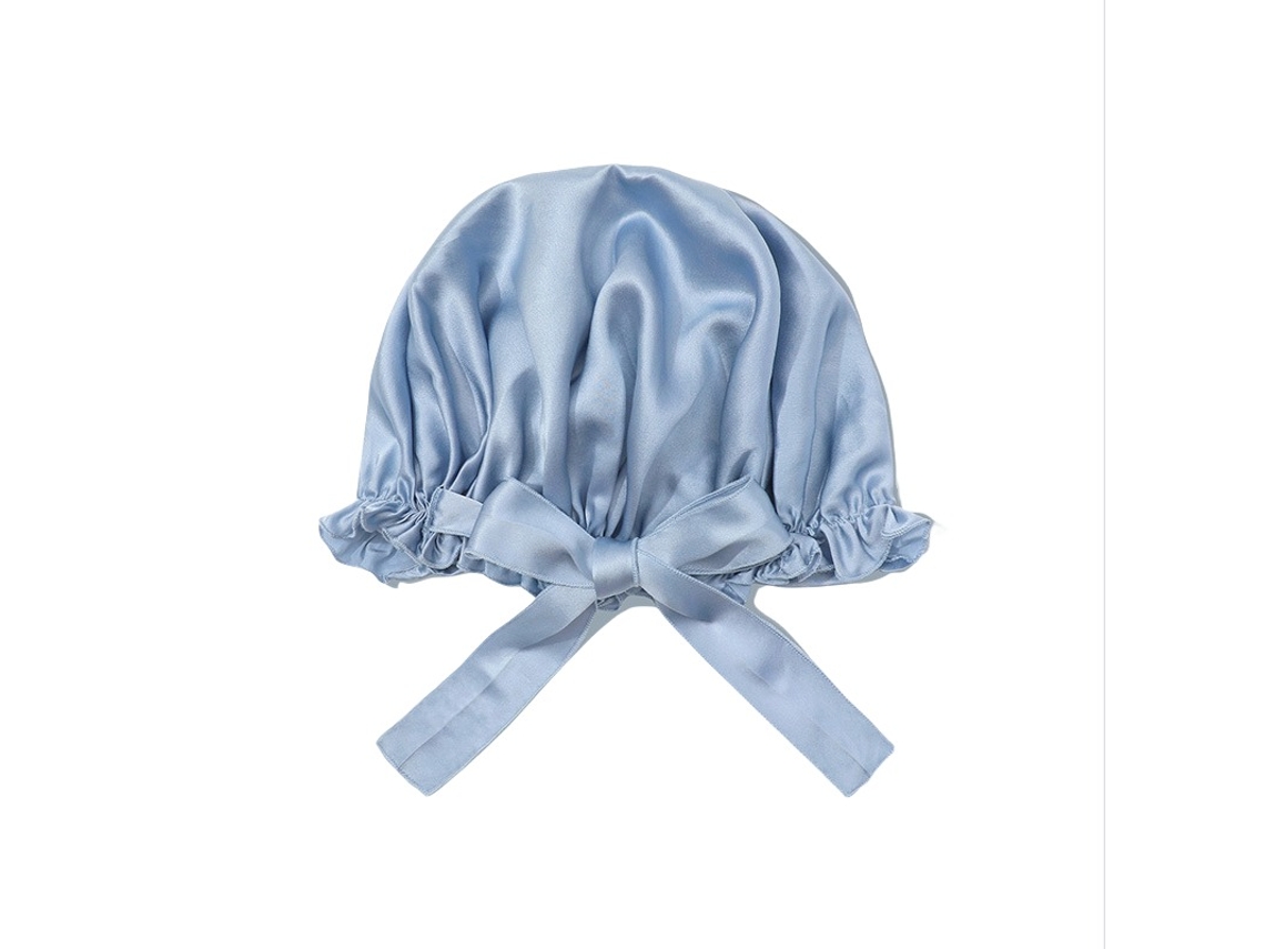 Touca De Dormir De Seda 19 Momme Com Ajuste Blue