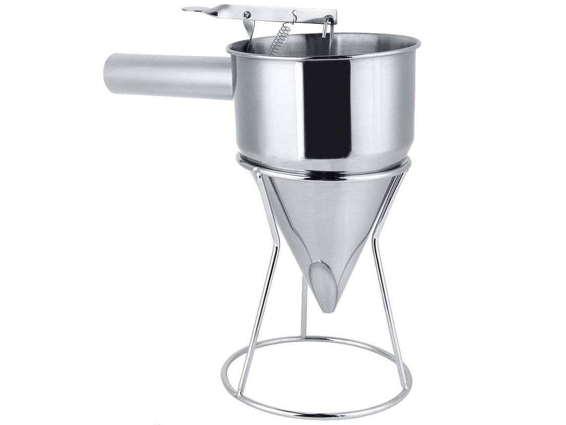 Dispensador De Massa Para Panquecas, Funil Em Aço Inoxidável De Qualidade Alimentar, Saída De 8mm Com Suporte E