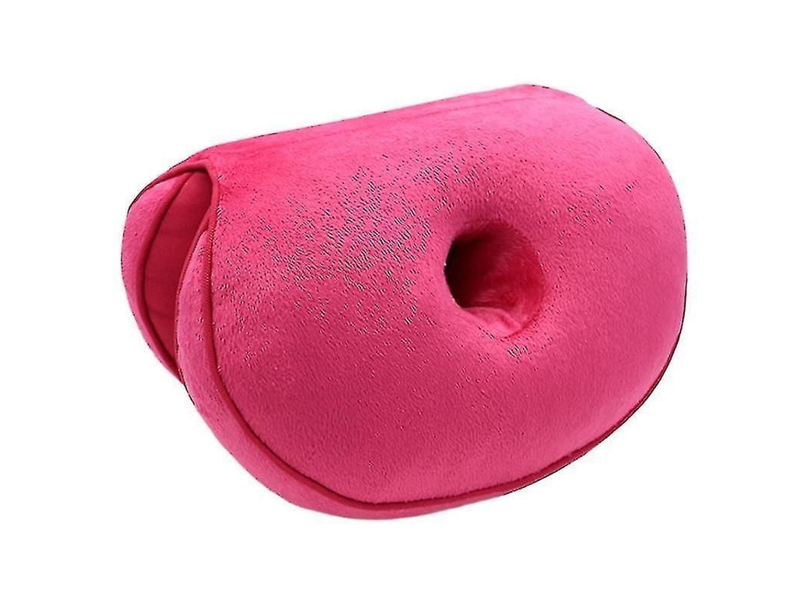 Cushion de Confort Duplo Almofada Dobrável em Forma de Quadril para Carro, Escritório e Casa Vermelho
