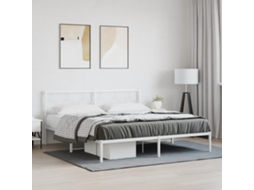 Estrutura De Cama Com Cabeceira 183x213 Cm Metal Branco