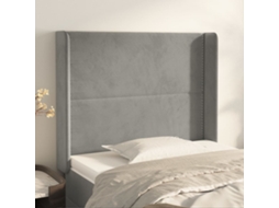 Cabecero con Alas de Terciopelo 103x16x118/128 cm Gris Claro