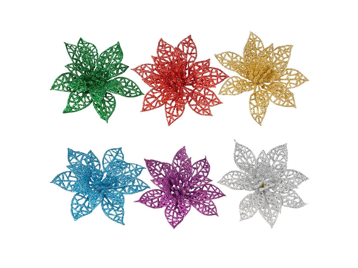 Laxiscreed Decoração De Natal Com Árvore E Flores Artificiais - Pack De 24 Peças