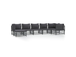 Maison Exclusive - 7 Pcs Conjunto Lounge De Jardim Com Almofadões Aço Antracite