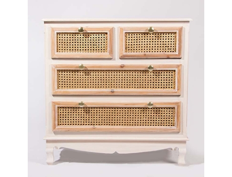 Cómoda Rustic Elegance VIVA Madeira de Pinho MDF Bege (80x40x80cm)