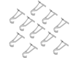 Conjunto De 10 Suportes De Alumínio Branco Para Varão De Cortina, Quarto E Sala De Estar. Conjunto De 10 Suportes De Alumínio Branco Pa