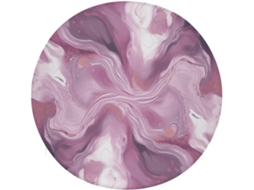 Almofada Redonda De Algodão Com Espuma Viscoelástica, Estampa De Mármore Roxo Perolado, Almofada Grossa E Macia Para