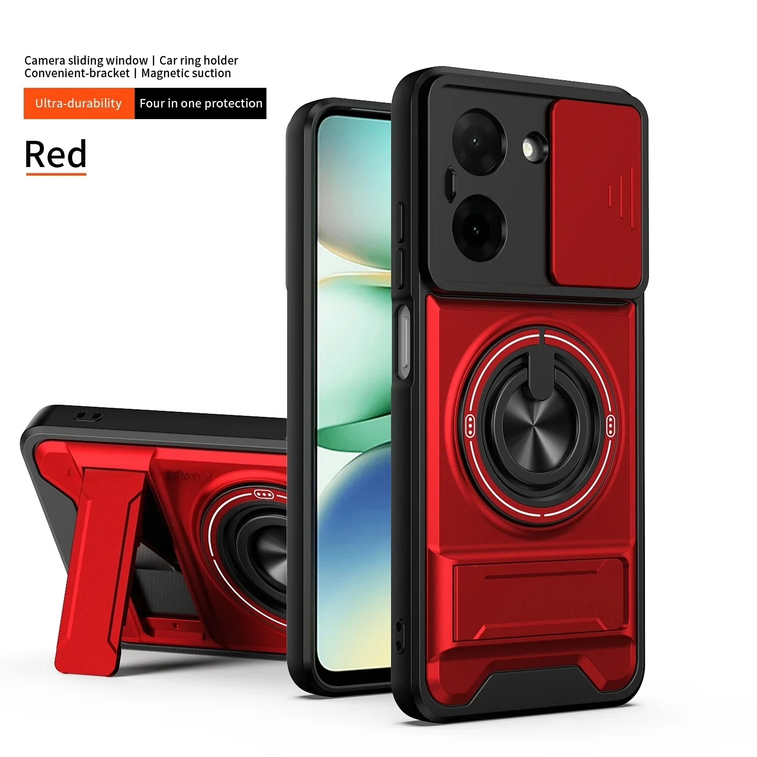 (poco F7 Vermelho) Capa Protetora Robusta Em Pctpu, Proteção Reforçada Contra Impactos.
