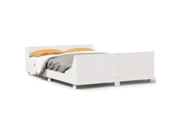 Cama Sem Colchão 120x200 cm Madeira de Pinho Maciça Branco MAISON EXCLUSIVE
