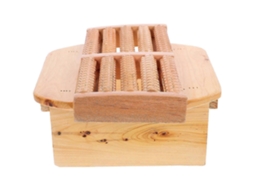 Banqueta Massageadora De Madeira Para Os Pés, Combina Terapia Sauna Relaxamento.