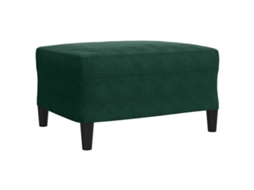 3 Pcs Conjunto Sofás com Almofadões e Rolos Veludo Verde escuro SYFAX