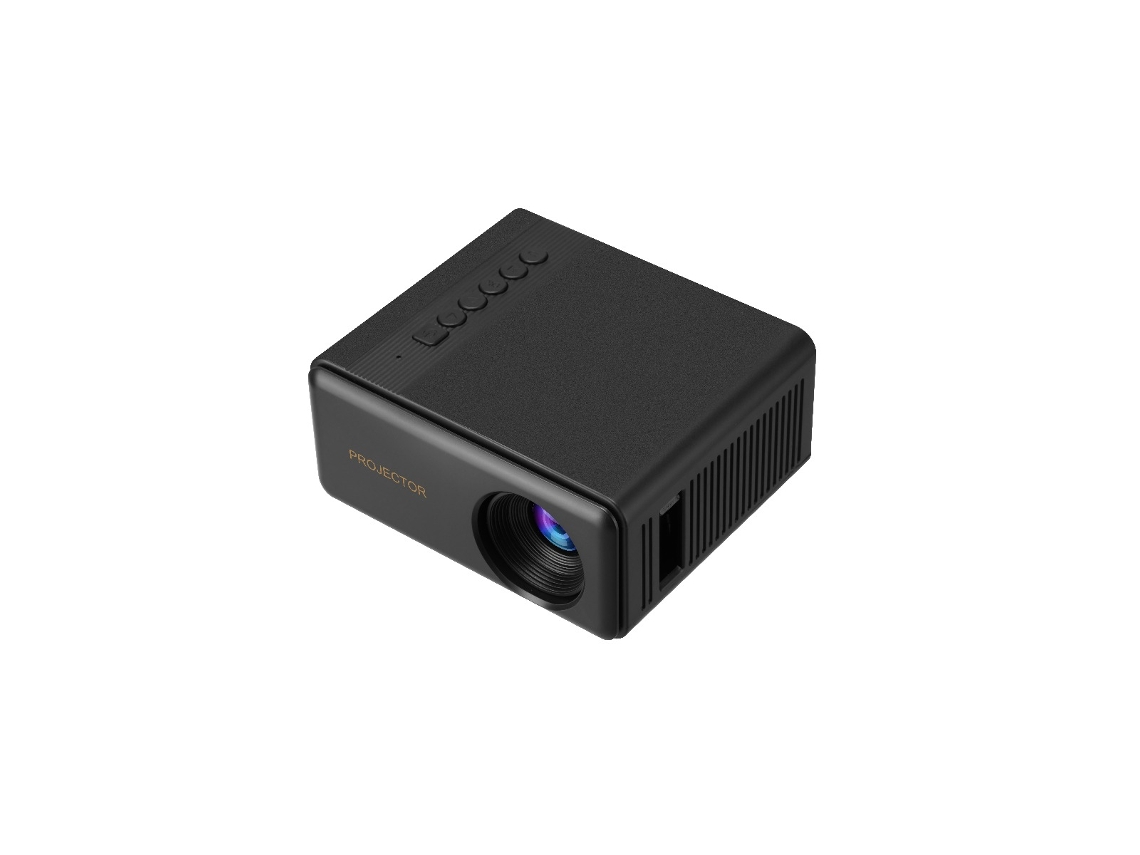 Mini Projetor Portátil Tipo Gimbal Com Projeção 1080p Para Smartphone, Ecrã De 20-100 Polegadas E Foco Manual Black