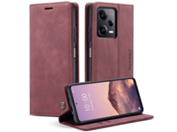 Capa De Celular Anti-queda Estilo Retrô Em Courovermelho - Redmi Note 8 Pro