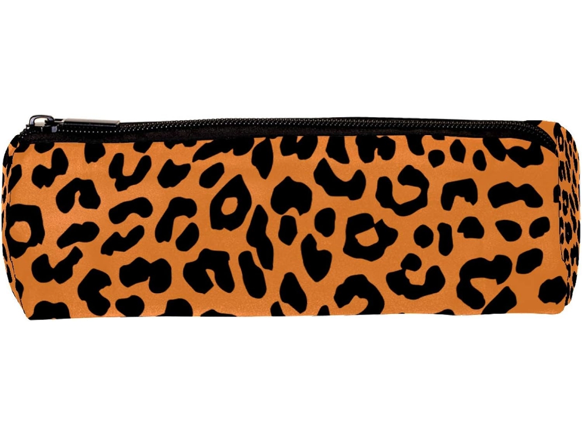 Estojo Lápis Com Estampa De Leopardo, Estojo Material Escolar, Organizador De Mesa, Nécessaire Escola E