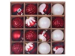 Esferas Decorativas Navideñas Rojo Y Dorado 16 Piezas 6 Cm De Pvc Para Árbol Fiesta Hogar