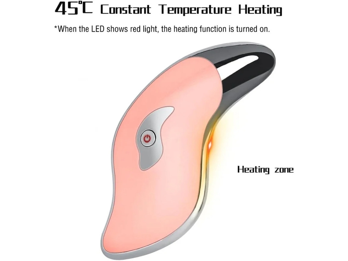 Gua Sha Ferramenta De Beleza E Pele Para Rosto E Pescoço Aquecida Presentes Tamanho De Viagem Facial Olhos Corporais Rosa Bestvite