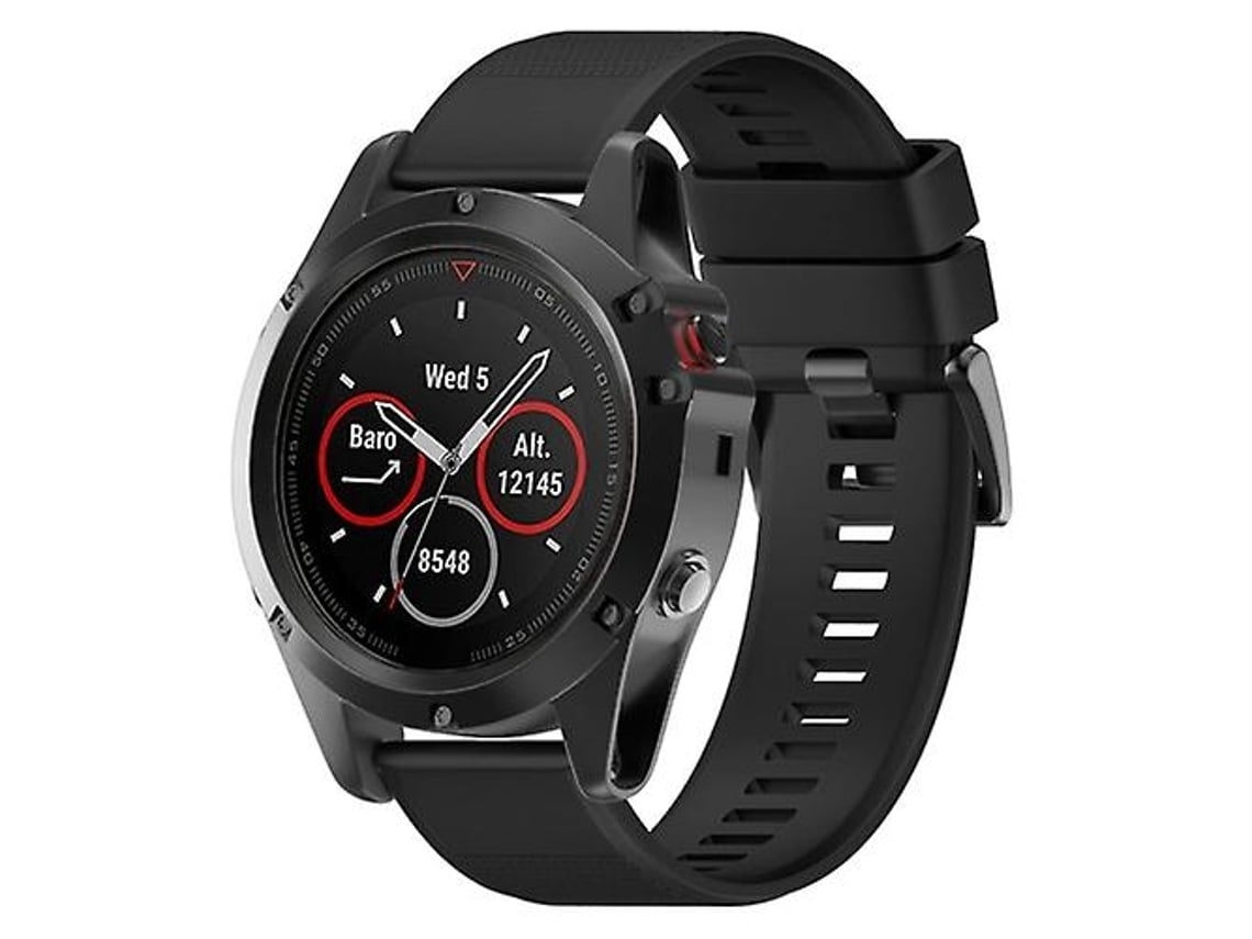Pulseira De Relógio Lurelia Em Silicone Removível Rápida Fenix 5x 26 Mm Preta