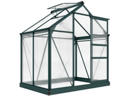 Estufa Jardim Policarbonato 190x132x201cm com Janela e Porta de Correr S/MARCA