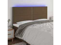 Vidaxl Cabeceira De Cama C/ Led Tecido 180x5x118/128 Cm Verde