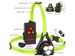 Ipx55 À Prova D'Água Lanterna de Peito Usb Recarregável Led Tocha com Aviso de Segurança Traseiro Jogging Caminhada Caminhada Cães Preto YIZHOOD