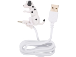 Cabo De Dados Usb Tipo C De Plástico Branco Com Estampa De Cachorro Para Celular