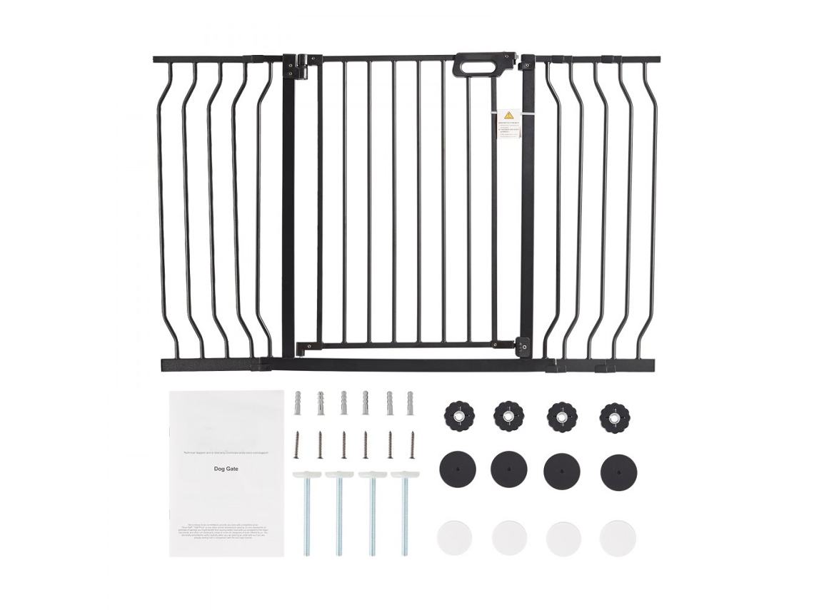 Portão De Segurança Ajustável Para Crianças E Animais, 749 1346 Mm, Altura 762 Mm, Preto, Sem Perfuração Tekmaquinas