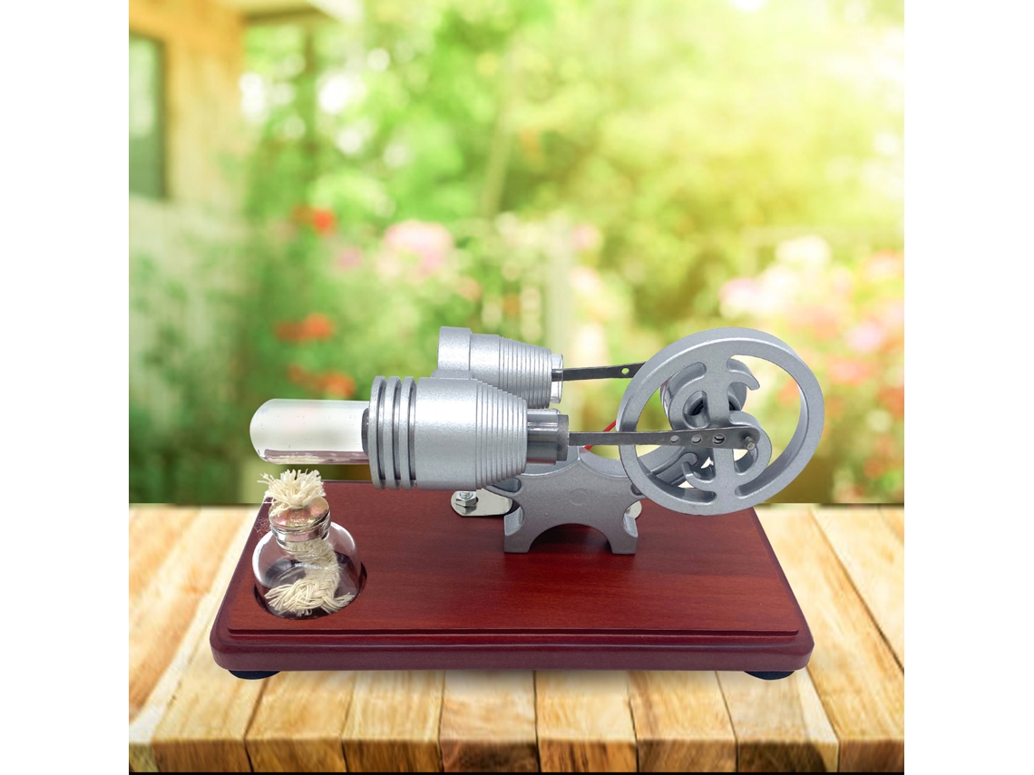 Motor de Ar Quente Stirling com Volante em Sinal de Dólar, Kit Gerador LED, Brinquedo Educativo S/MARCA