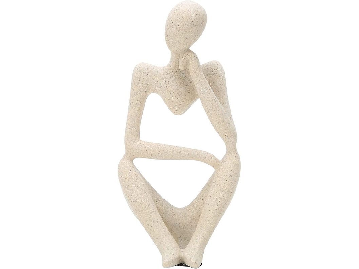 Nova Line estátua Thinker em Resina Sintética Polida Design Oco Único Escultura Abstracta