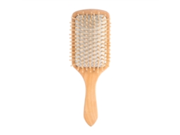2026 peine de Madeira Natural Antiestático com Almofada para Cuidado de Cabelo e Massagem (branco)
