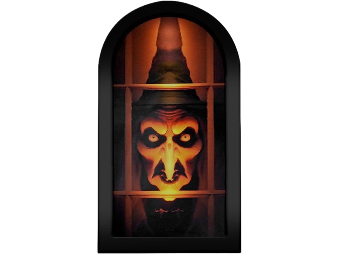Espelho Holográfico De Bruxa | Cabeça De Bruxa Com Efeito 3d Para O Halloween Decoração Sazonal Pa Gokoco