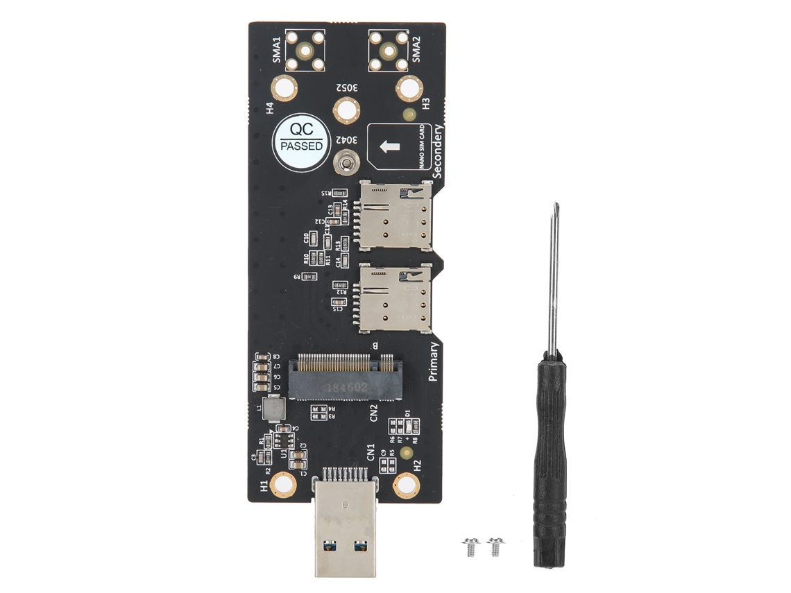 Placa Adaptadora Ngff Key B Para Usb 3.0 Com Slot Duplo Para Cartão Sim Acessórios De Rede (m.2)