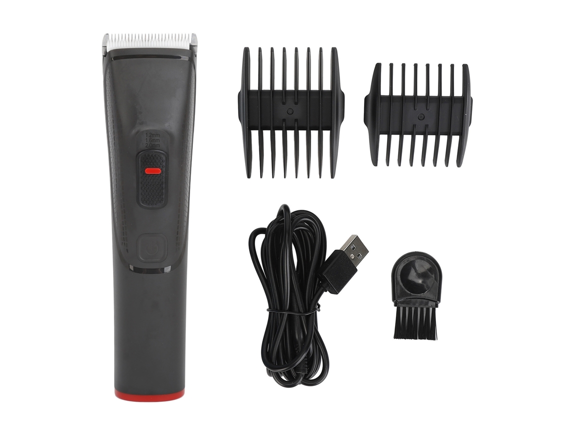 2026 cortadora de Cabelo Elétrico Sem Fio Recarregável com 2 Pentes Guiadores para Corte Rápido e Grooming Diário Preto