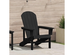 Vidaxl Cadeira Adirondack Preto Hdpe