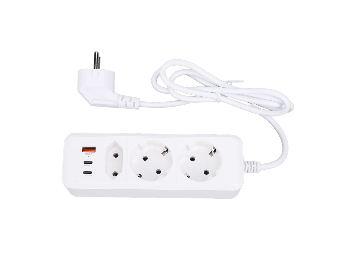 Fita de Extensão com 6 Tomadas e Carregamento USB EOOCOO