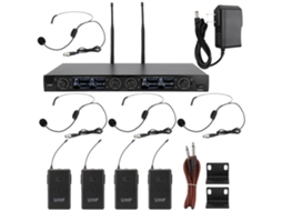 Kit De Microfones Profissional (4 Canais, 2 Antenas)