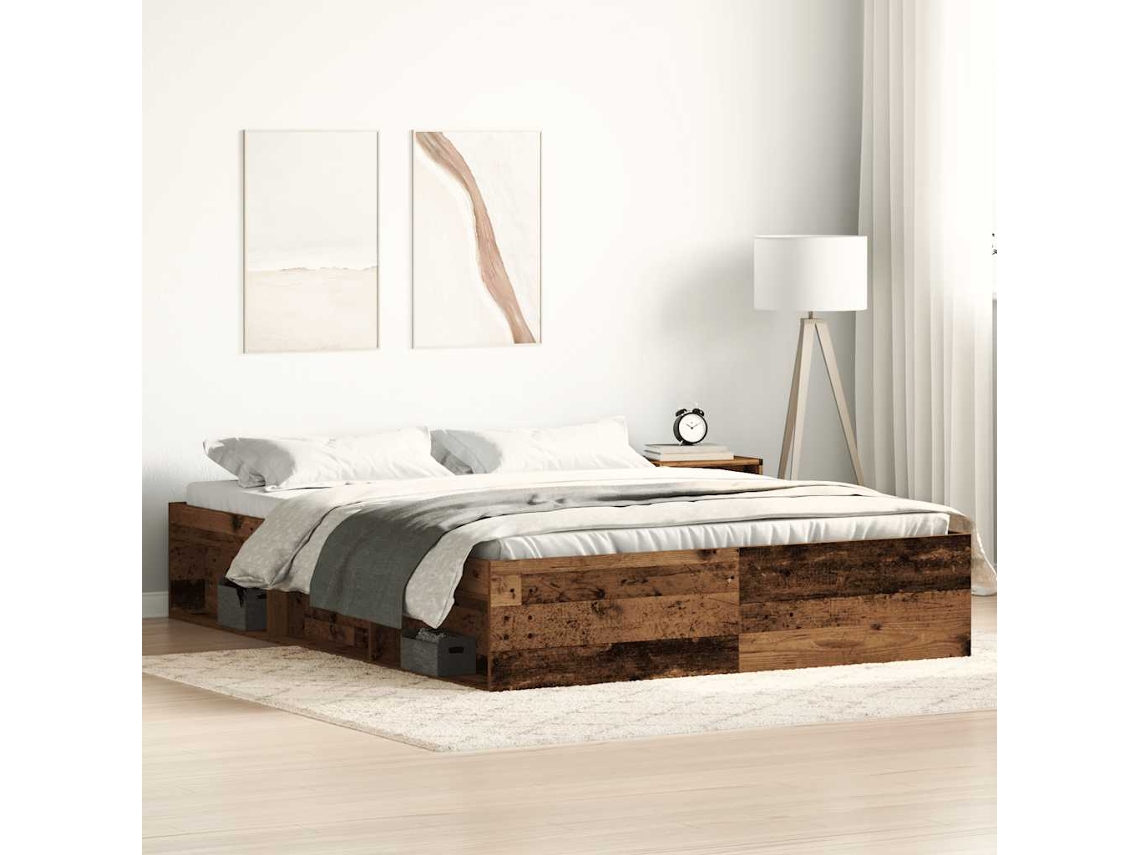 Vidaxl Estrutura De Cama Sem Colchão, Madeira Engenheirada, 150x200 Cm