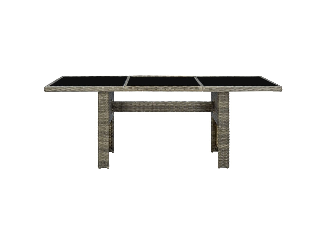 Mesa De Jardim | Mesa De Exterior Vime Pe E Vidro Temperado Castanho Lovely Home